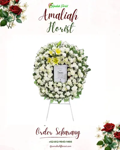 Krans Bunga Duka Cita di Kemanggisan